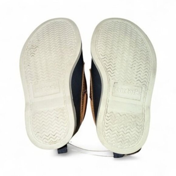 Carters Toddler Boat Shoes Navy / Brown Slip On Loafers Little Boys Size 5 - Picture 7 of 7